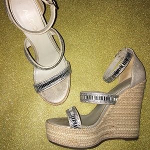 Silver & Nude Wedge